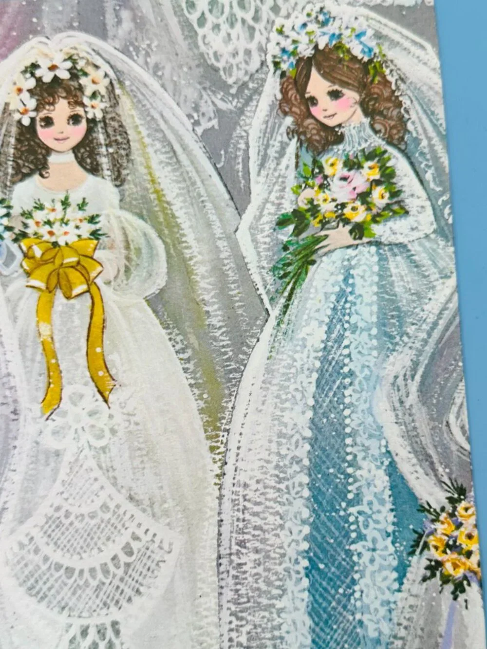 Vintage 1970s Bridal Wrapping Paper, Bridal Shower Decor,  Retro Bride Ephemera